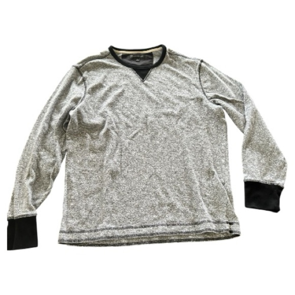 Banana republic gray and black Henley long sleeve t shirt